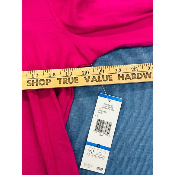 Jones New York Sport Womens XL Festival Fuchsia Pink Turtleneck Top NWT - Picture 4 of 6
